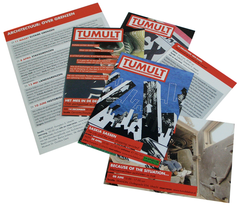 ontwerp serie flyers Tumult