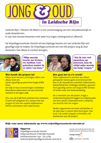 ontwerp flyer voor Vrijwilligerscentrale Utrecht