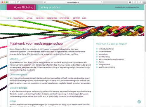 grafisch ontwerp en WordPress template voor site agnesnibbeling.nl